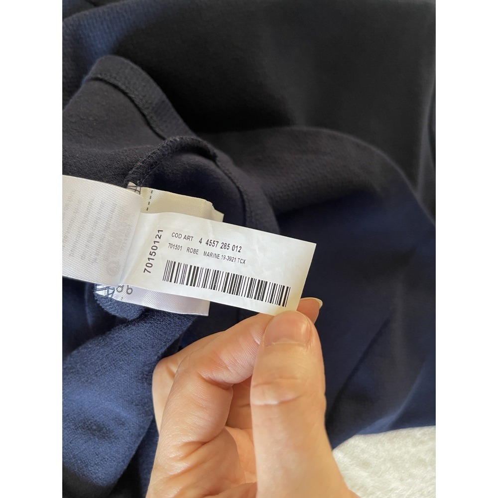 Cyrillus Paris Girls Navy Fit & Flare Dress Size 12 Peter Pan Collar Preppy - Picture 13 of 13